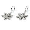 Chic Brass Pave Clear Cubic Zirconia Snowflake Hoop Earrings PM0148-2-1