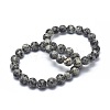 Natural Sesame Jasper/Kiwi Jasper Bead Stretch Bracelets X-BJEW-K212-A-033-1