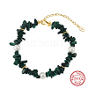 Natural Malachite Braided Beads Bracelets BJEW-L692-001G-1