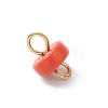 Disc Dyed Synthetic Turquoise Heishi Connector Charms PALLOY-JF04247-02-5
