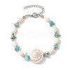 Summer Beach Natural Shiva Eye Shell Link Bracelets BJEW-JB10287-3