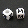Letter Acrylic European Large Hole Beads Y-OPDL-R050-10mm-M-1