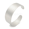 Non-Tarnish 304 Stainless Steel Textured Open Cuff Bangles for Women STAS-M001-16P-1