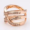 Real Rose Gold Plated Tin Alloy Czech Rhinestone Hollow Wide Band Rings For Women RJEW-BB09730-6RG-3