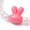 Easter Rabbit Acrylic Beaded Stretch Bracelets BJEW-JB11292-4