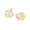 Brass Pave Natural White Shell Pendants KK-R213-02G-03-2