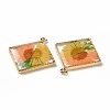 Transparent Clear Epoxy Resin Pendants RESI-L036-11KCG-03-3