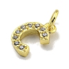 Letter Brass Micro Pave Clear Cubic Zirconia Pendants KK-K354-06G-C-2