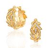 Brass Clear Cubic Zirconia Hoop Earrings FS-WGD9CCC-16-1