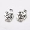 Mexico Holiday Day of the Dead Sugar Skull Tibetan Style Alloy Metal Pendants X-TIBEP-21061-AS-FF-2