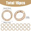 16Pcs Alloy Rhinestone Spring Gate Rings FIND-SP0004-52D-2