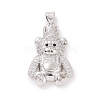 Brass Cubic Zirconia Pendants ZIRC-K089-15P-01-1