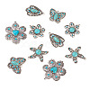 10Pcs 5 Styles Synthetic Turquoise Pendants TIBEP-TA0001-13-10