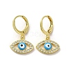 Horse Eye Real 18K Gold Plated Brass Dangle Leverback Earrings EJEW-Q797-23G-04-1