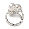 Rack Plating Brass Triple Round Ball Open Cuff Rings RJEW-D015-03P-3