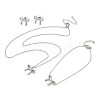 Bowknot 304 Stainless Steel 
Stud Earrings & Necklaces & Bracelets Sets SJEW-Q001-02P-2