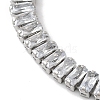 304 Stainlessa Steel Pave Clear Cubic Zirconia Rectangle Link Chain Bracelets for Women BJEW-Z066-01P-03-2