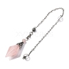 Natural Rose Quartz Rhombus Faceted Poined Dowsing Pendulums G-Q184-05E-AS-3