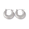 Non-Tarnish 304 Stainless Steel Croissant Hoop Earrings for Women EJEW-G314-06P-1