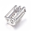 Brass Micro Pave Cubic Zirconia Slide Charms ZIRC-G147-33-NR-3