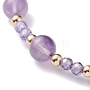 Natural Amethyst Beaded Bracelets BJEW-JB06518-03-3