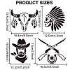 MAYJOYDIY US 1 Set Western Cowboy Theme PET Hollow Out Drawing Painting Stencils DIY-MA0003-39-2