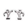 Gunmetal Plated Alloy Letter Pendants PALLOY-J718-01B-Y-1