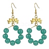 Imitation Jade Glass Beaded Ring Dangle Earrings EJEW-JE05567-03-1