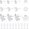 Unicraftale Flower 304 Stainless Steel Stud Earring Findings STAS-UN0016-99S-1