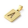 304 Stainless Steel Alphabet Pendants STAS-S152-01G-A-2