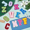 Alphabet Towel Embroidery Style Cloth Iron on/Sew on Patches DIY-WH0308-183-2