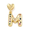 Brass Micro Pave Colorful Cubic Zirconia Pendants KK-P281-01G-M-1