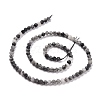 Natural Tourmalinated Quartz/Black Rutilated Quartz Beads Strands G-D463-01-2