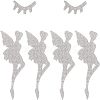 SUPERFINDINGS 6Pcs Eyelash & Fairy Glitter Hotfix Rhinestone DIY-FH0003-48-1