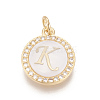 Brass Micro Pave Cubic Zirconia Pendants ZIRC-L078-043K-NR-1