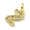 Letter Brass Micro Pave Clear Cubic Zirconia Pendants KK-K354-06G-Z-2