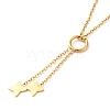 PVD Vacuum Plating 304 Stainless Steel Star Pendant Lariat Necklaces NJEW-G125-06-3