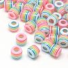 Opaque Stripe Resin European Beads RESI-S344-08-1