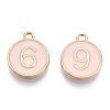 Light Gold Plated Alloy Enamel Charms ENAM-T010-04G-2