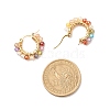 Cubic Zirconia Round Beads Braided Hoop Earrings EJEW-JE04868-6
