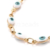 Enamel Horse Eye Link Chains Bracelet BJEW-P271-05G-03-2