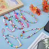 Gorgecraft 6Pcs 6 Styles Handmade Polymer Clay & Plastic Beaded Mobile Straps HJEW-GF0001-43-4