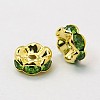 Brass Rhinestone Spacer Beads RSB030NF-10G-2