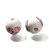 Valentine's Day Element Printed Wood Beads WOOD-R002-01-06-2