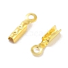 Rack Plating Brass Folding Crimp Ends X-KK-P274-03G-2