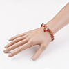 Natural Carnelian Beaded Bracelets X-BJEW-JB02737-03-4