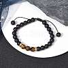 Natural Tiger Eye & Glass Braided Bead Bracelets BJEW-JB09730-01-2