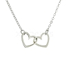201 Stainless Steel Interlocking Heart Pendant Necklace NJEW-JN04524-1