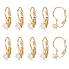 10Pcs Brass Micro Pave Clear Cubic Zirconia Leverback Earring Findings KK-TADJ0001-20A-2