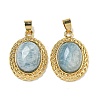 Natural Aquamarine Oval Pendants G-B079-02G-05-1